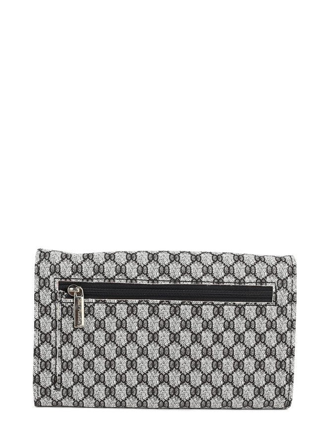 LORENZ Women's Grey Bi-Fold Faux Leather Hand Clutch Wallet Purse (Star Austin Series)| CLT-05 - Image 3